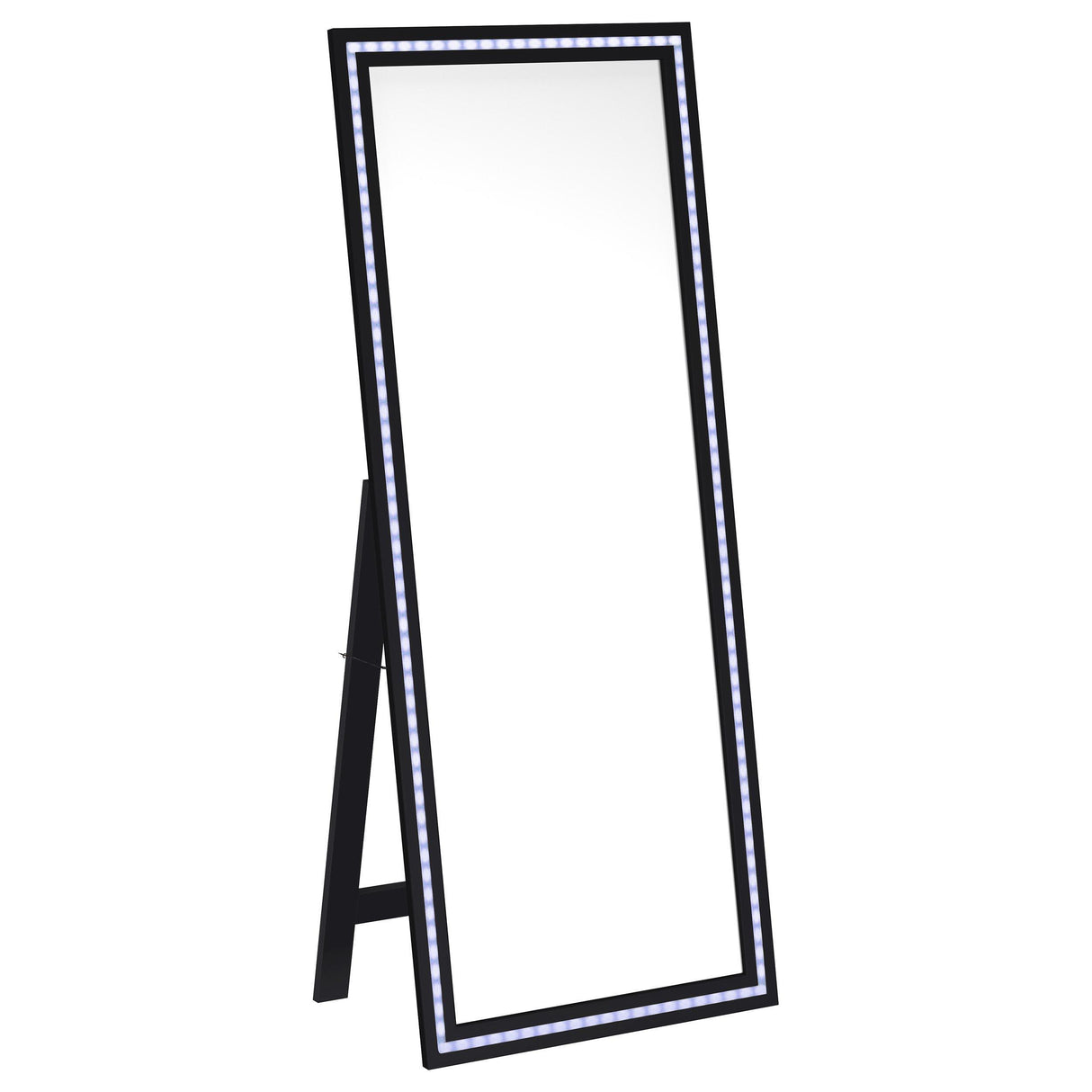 Windrose Black Full Length Floor Standing Tempered Mirror with LED Lighting by Coaster at Eve Furniture