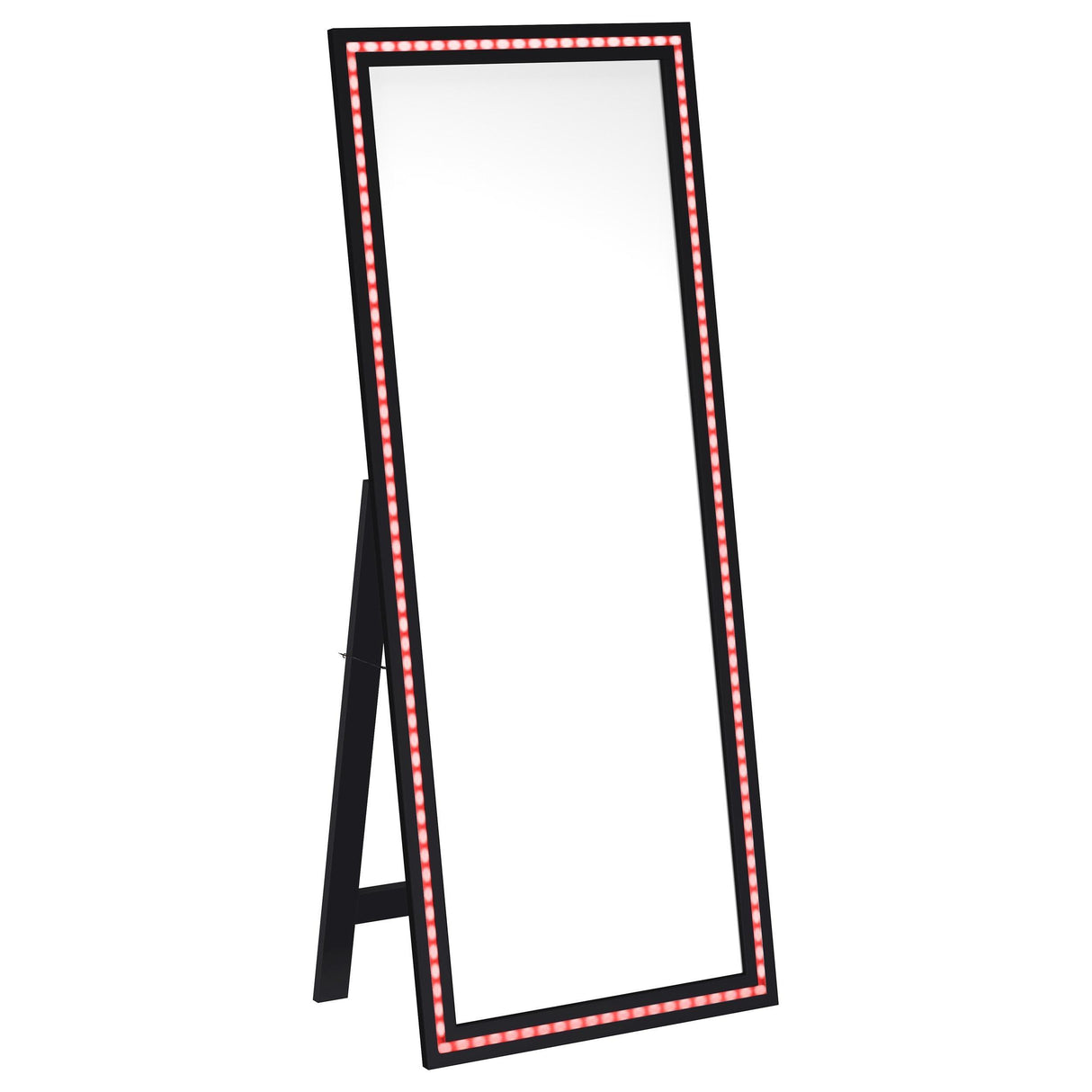 Windrose Black Full Length Floor Standing Tempered Mirror with LED Lighting by Coaster at Eve Furniture