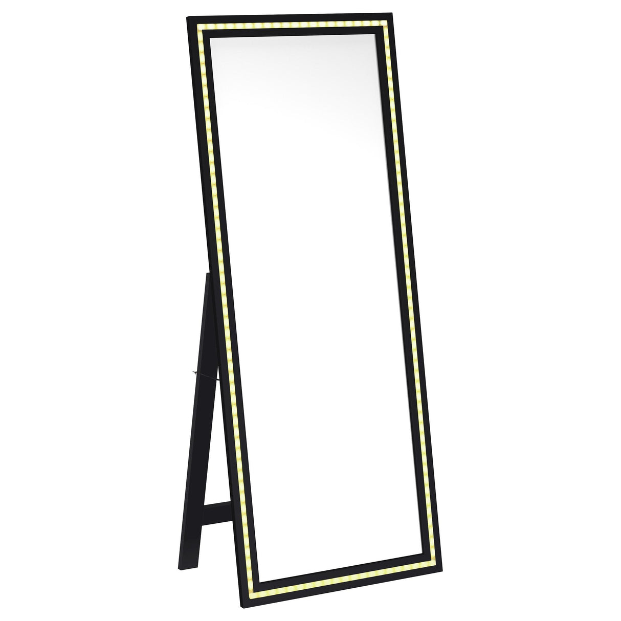 Windrose Black Full Length Floor Standing Tempered Mirror with LED Lighting by Coaster at Eve Furniture