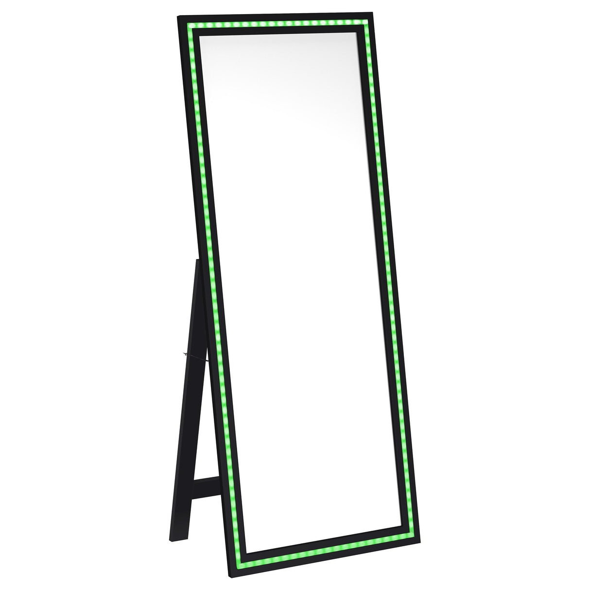 Windrose Black Full Length Floor Standing Tempered Mirror with LED Lighting by Coaster at Eve Furniture
