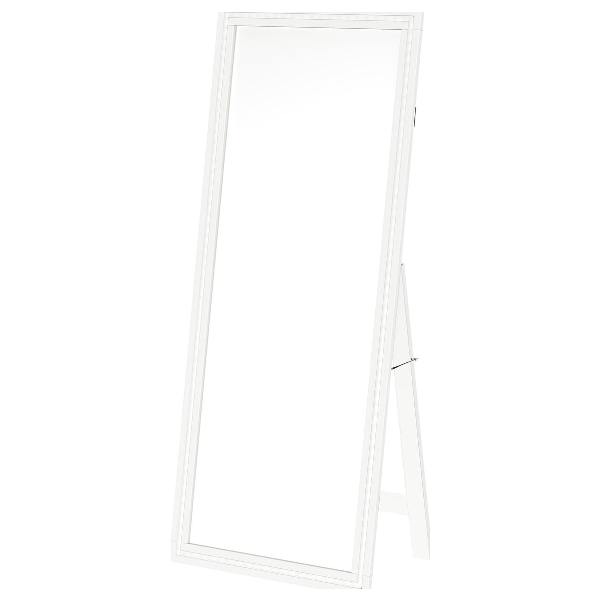Windrose White Full Length Floor Standing Tempered Mirror with LED Lighting by Coaster at Eve Furniture