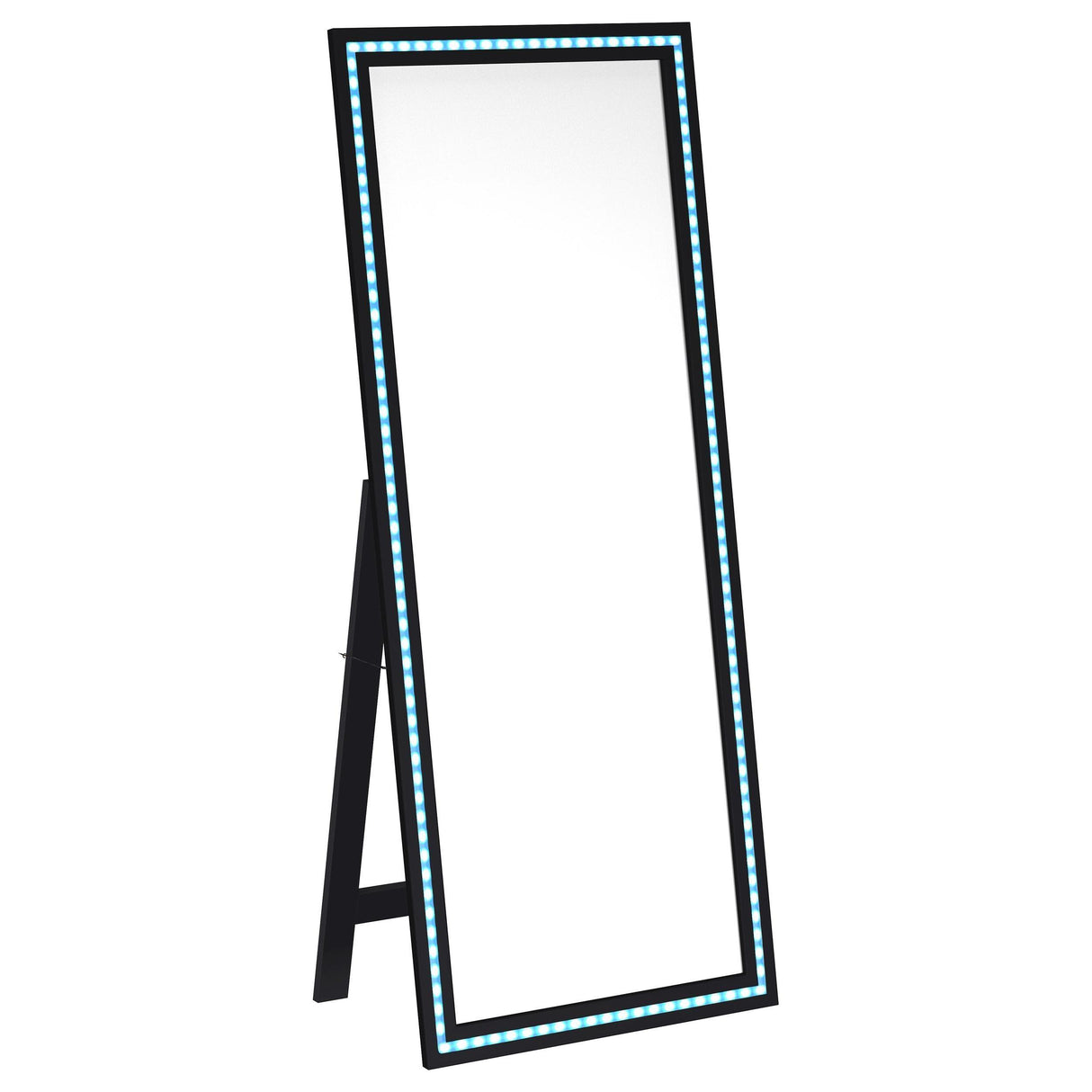 Windrose Black Full Length Floor Standing Tempered Mirror with LED Lighting by Coaster at Eve Furniture