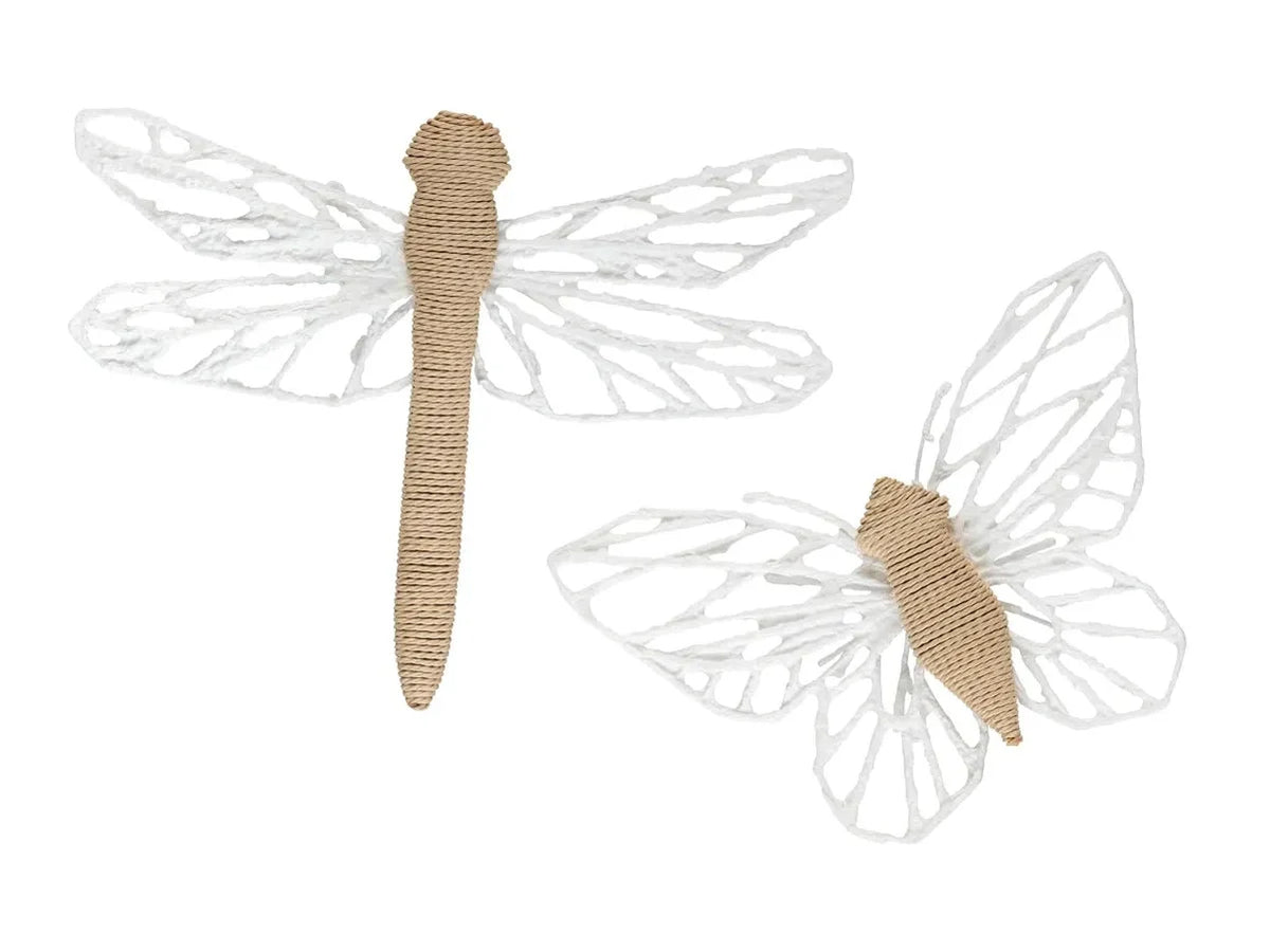 Wings Up Light Brown/Off-White Wall Decor by Crestview at Eve Furniture
