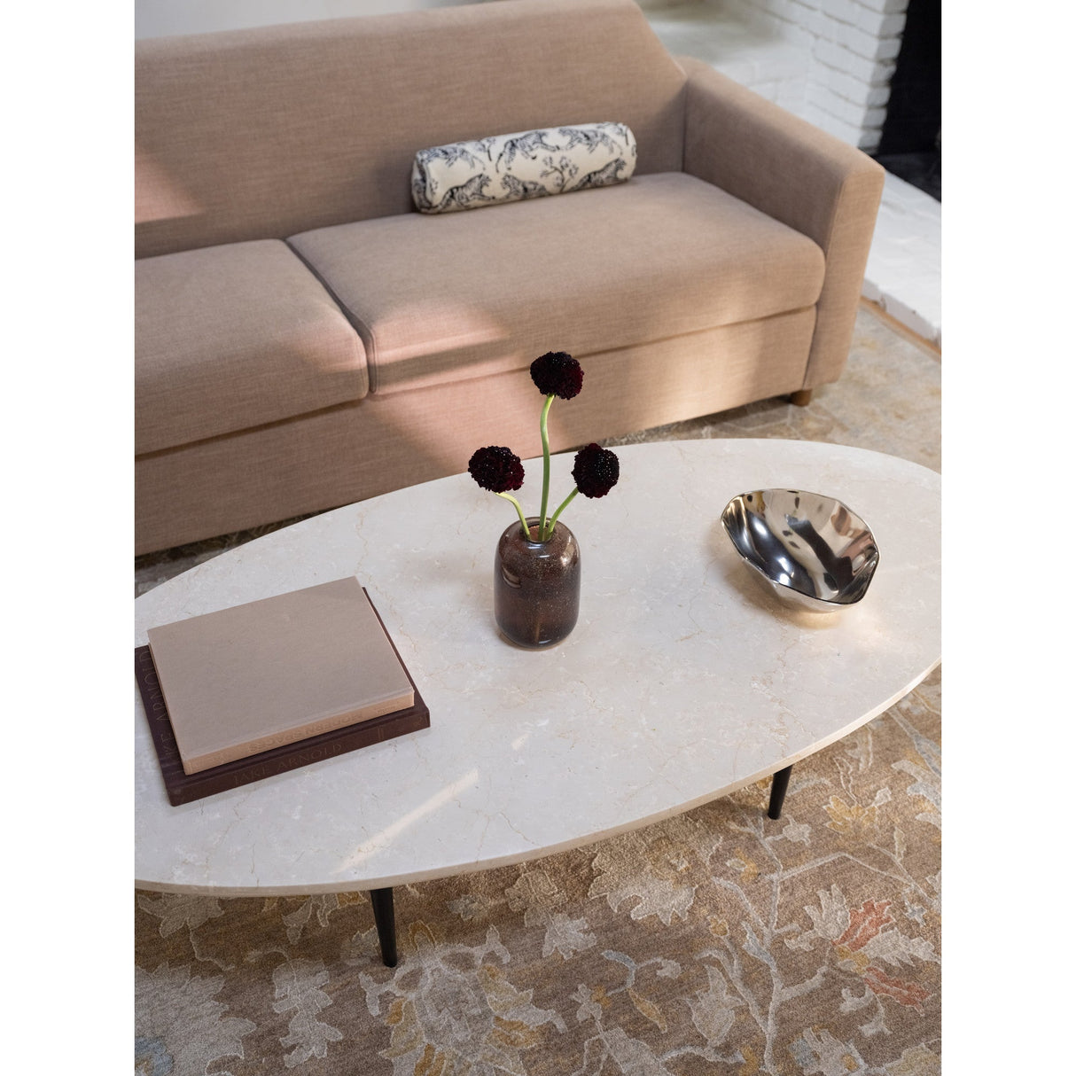 Winona Beige Marble Botticino Coffee Table by Moe's Home at Eve Furniture