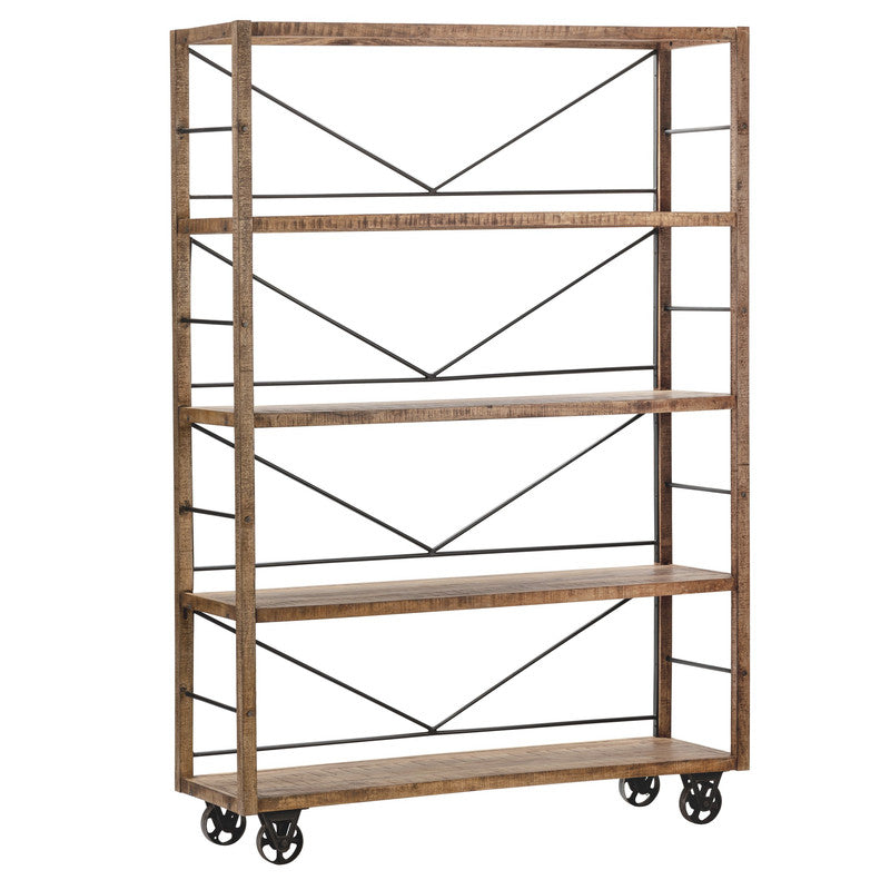 Winslow Brown/Black Rectangular Bookshelf by Crestview at Eve Furniture