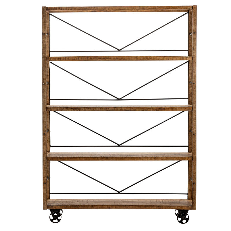 Winslow Brown/Black Rectangular Bookshelf by Crestview at Eve Furniture