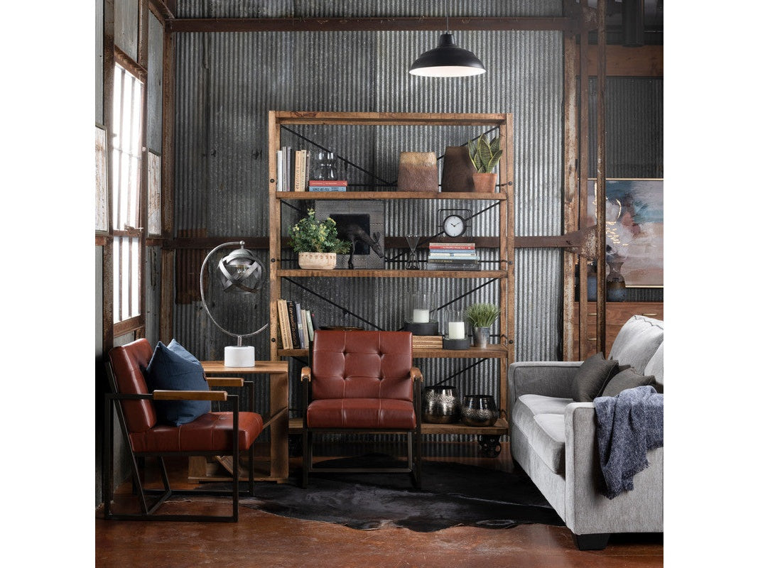 Winslow Brown/Black Rectangular Bookshelf by Crestview at Eve Furniture