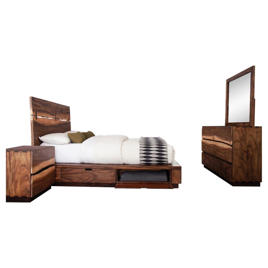 Winslow Smokey Walnut 5-Piece Eastern King Storage Bedroom Set by Coaster at Eve Furniture