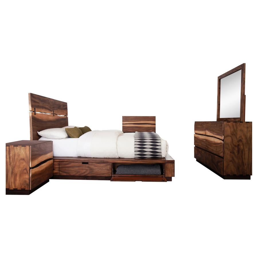 Winslow Smokey Walnut 5-Piece Queen Storage Bedroom Set by Coaster at Eve Furniture