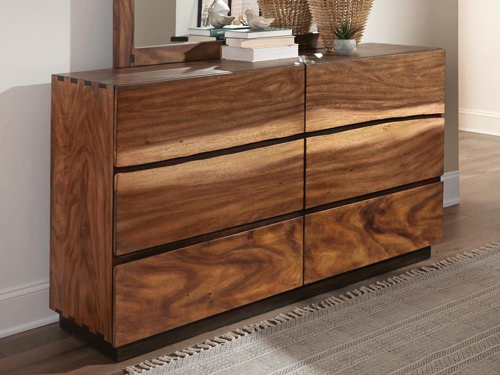 Winslow Smokey Walnut and Coffee Bean 6-Drawer Dresser by Coaster at Eve Furniture