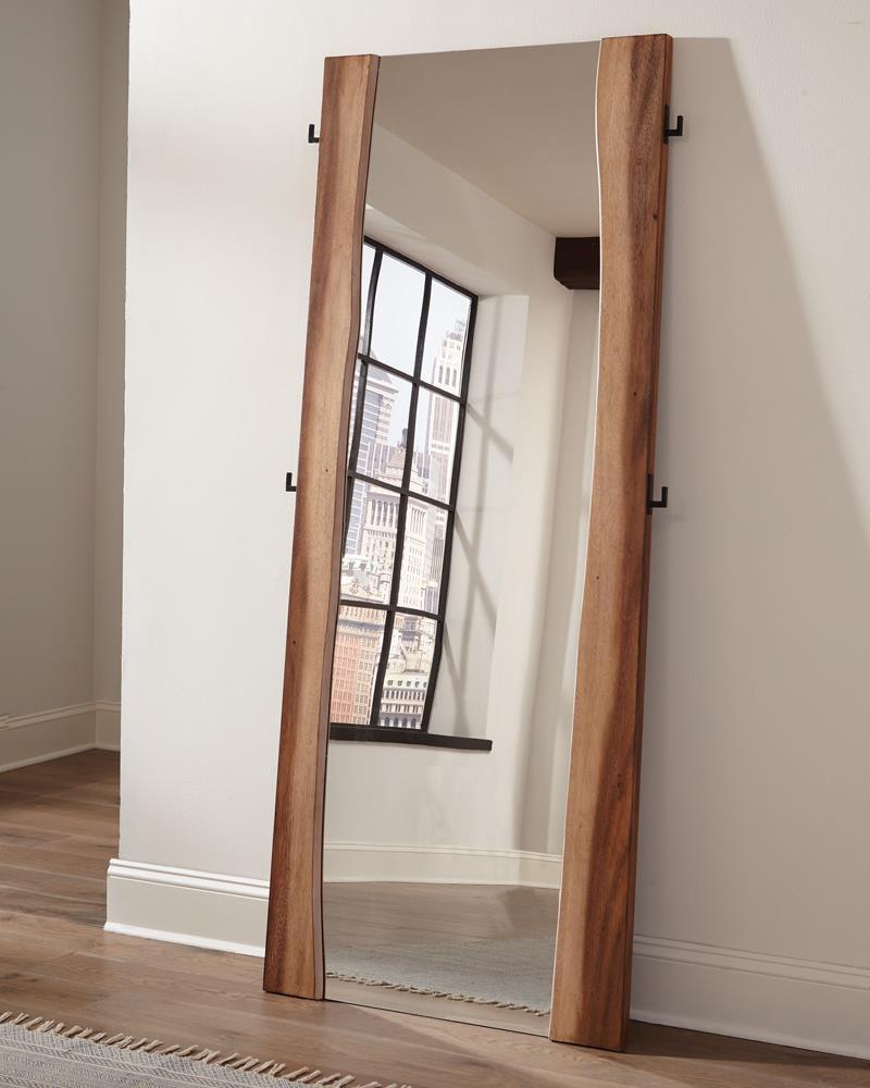 Winslow Smokey Walnut and Coffee Bean Standing Mirror by Coaster at Eve Furniture
