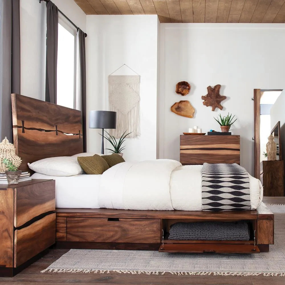 Winslow Smokey Walnut/Coffee Bean Storage Queen Bed by Coaster at Eve Furniture