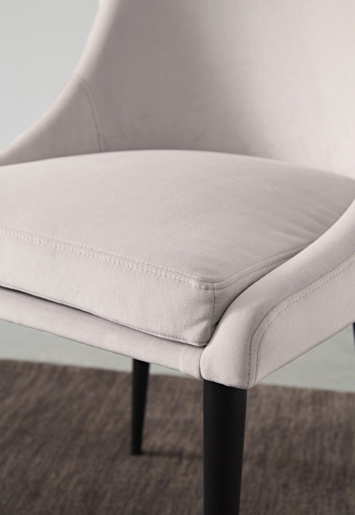 Winston Ash Grey/Black Upholstered Metal Leg Dining Chair (Set of 2) by Modus Furniture at Eve Furniture