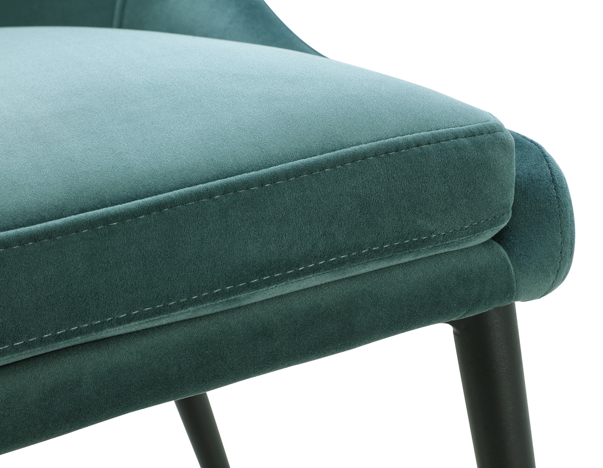 Winston Upholstered Metal Leg Dining Chair in Smoked Green and Black (Set of 2) by Modus Furniture at Eve Furniture