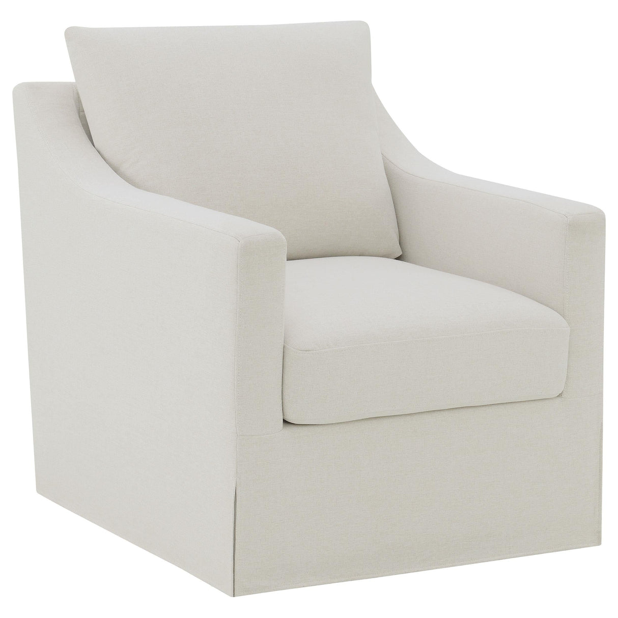 Winter Beige Upholstered Sloped Arm Accent Swivel Chair by Coaster at Eve Furniture