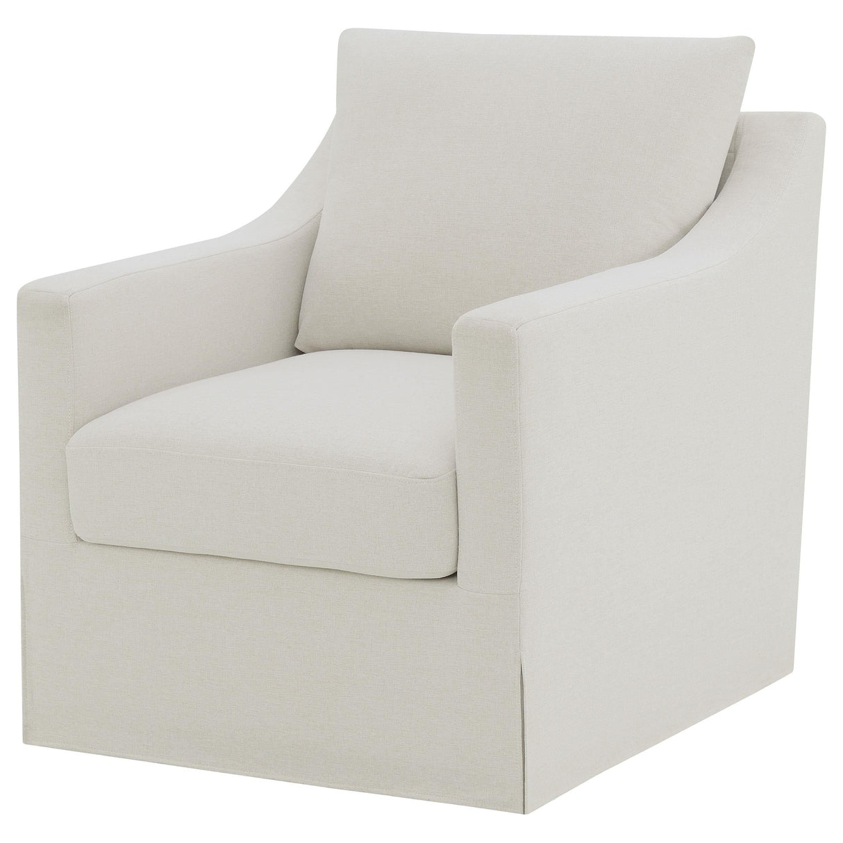 Winter Beige Upholstered Sloped Arm Accent Swivel Chair by Coaster at Eve Furniture