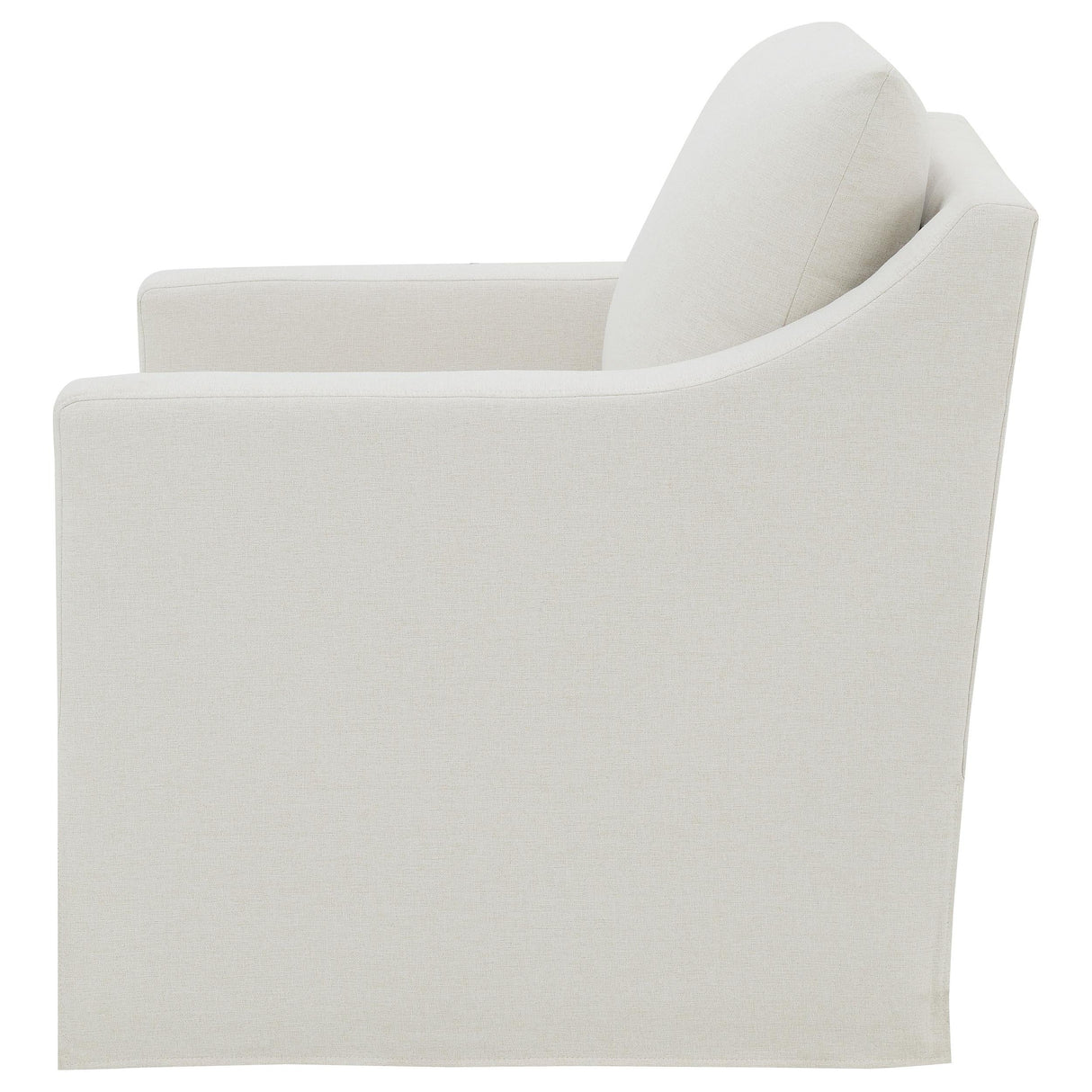 Winter Beige Upholstered Sloped Arm Accent Swivel Chair by Coaster at Eve Furniture