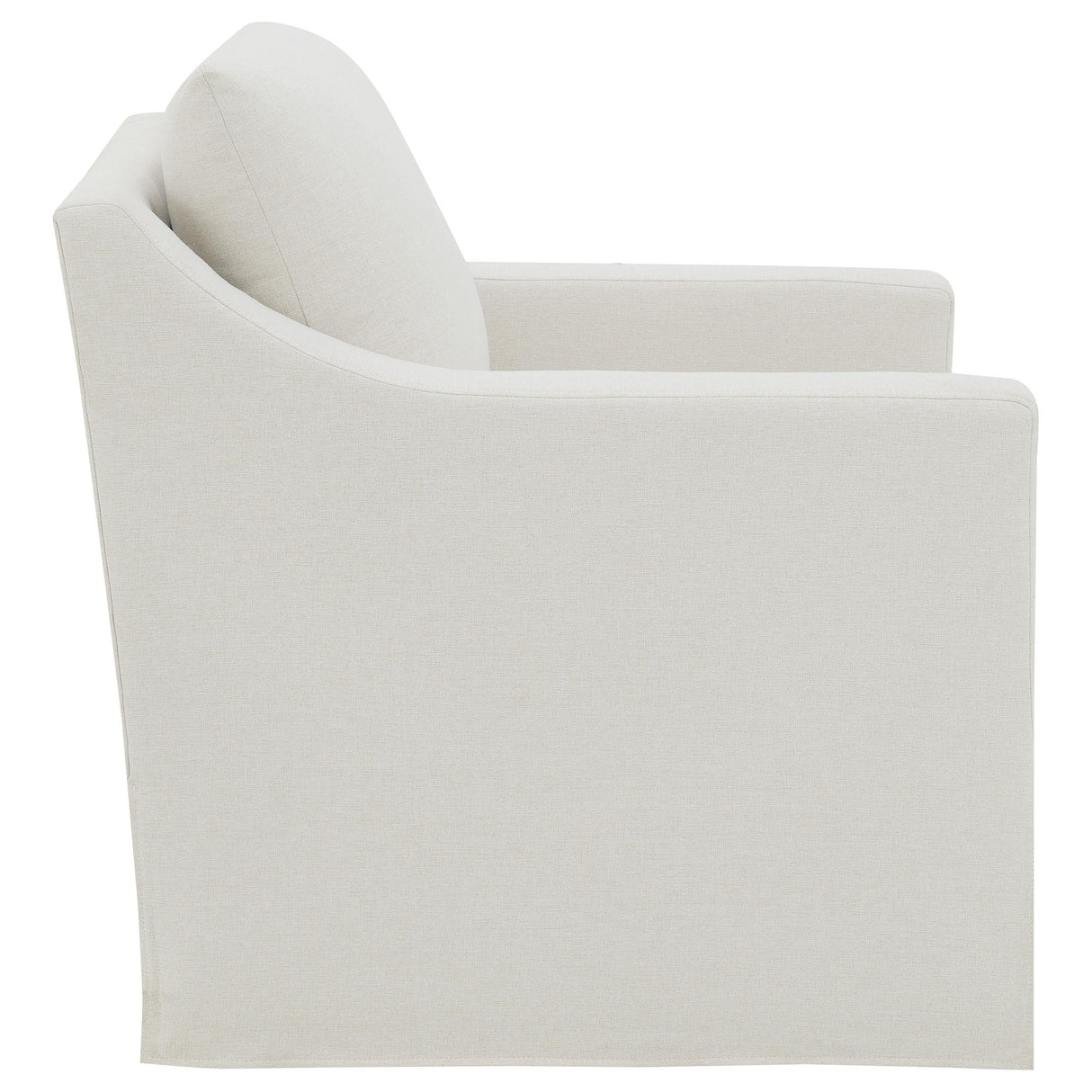 Winter Beige Upholstered Sloped Arm Accent Swivel Chair by Coaster at Eve Furniture