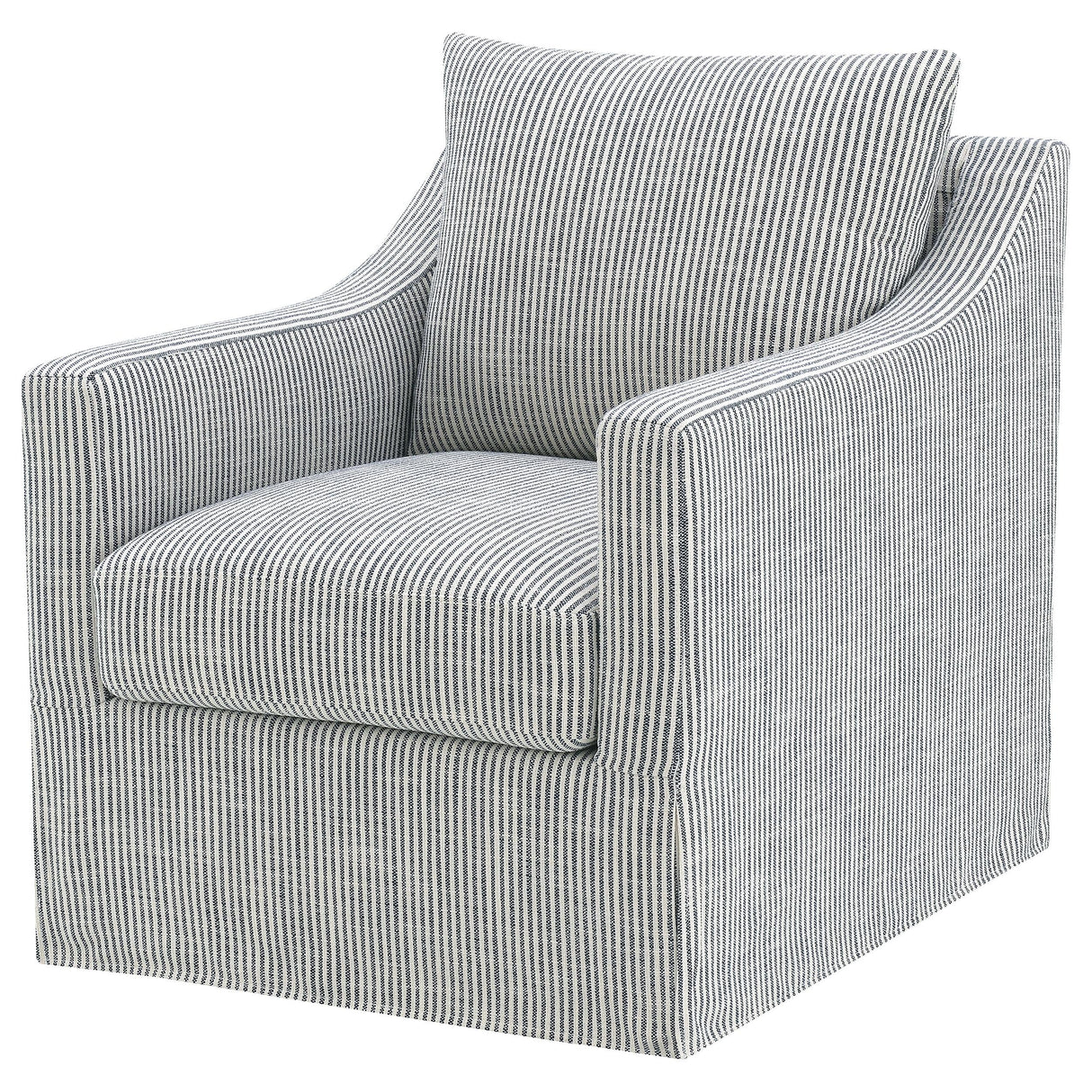 Winter Gray Upholstered Sloped Arm Accent Swivel Chair by Coaster at Eve Furniture