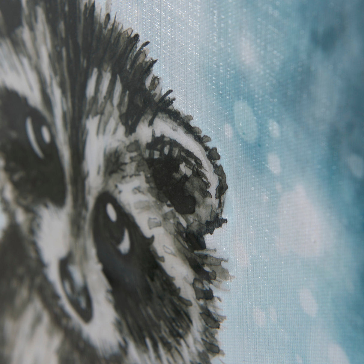 Winter Racoon by Mercana Studio a Hand Embellished Textured Canvas by Mercana at Eve Furniture