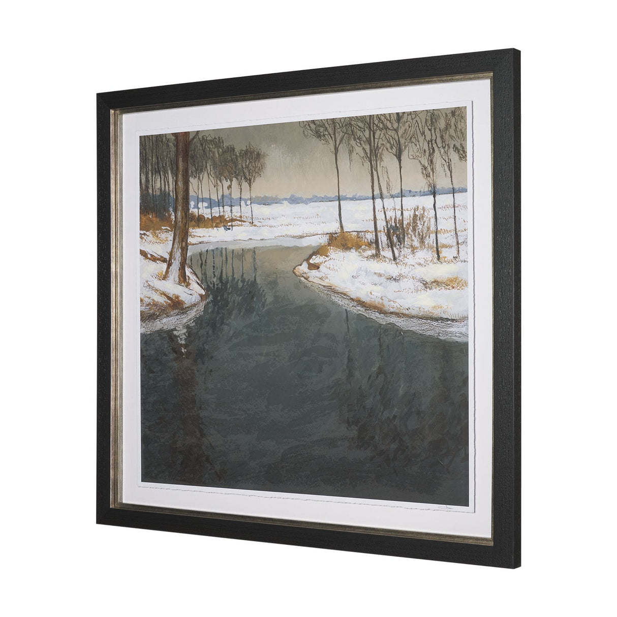 Winter Shadow by Mercana Studio Hand Embelished Framed Artwork Matted under Glass by Mercana at Eve Furniture