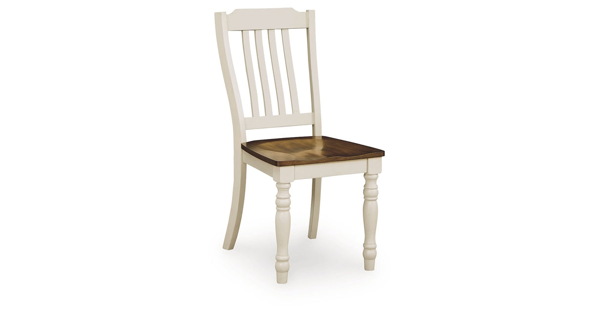 Wirloni Antique White/Brown Dining Chair, Set of 2 by Ashley at Eve Furniture
