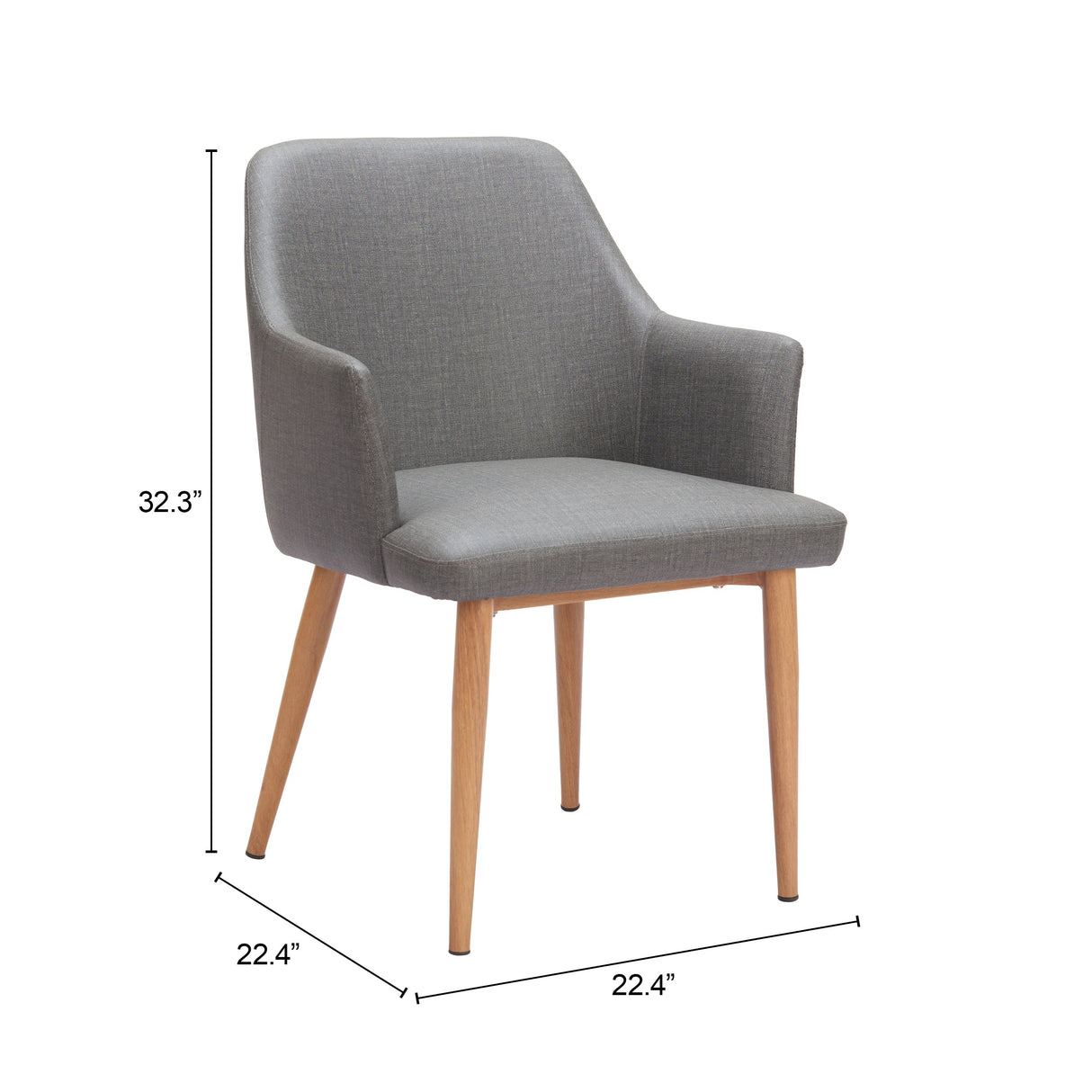 Wisom Gray Dining Chair (Set of 2) by Zuomod at Eve Furniture