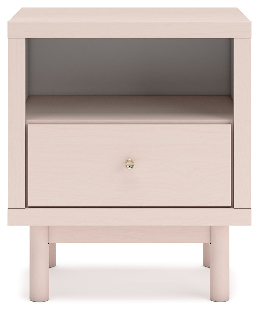 Wistenpine Blush Upholstered Youth Storage Platform Bedroom Set with 4 Drawers by Ashley at Eve Furniture