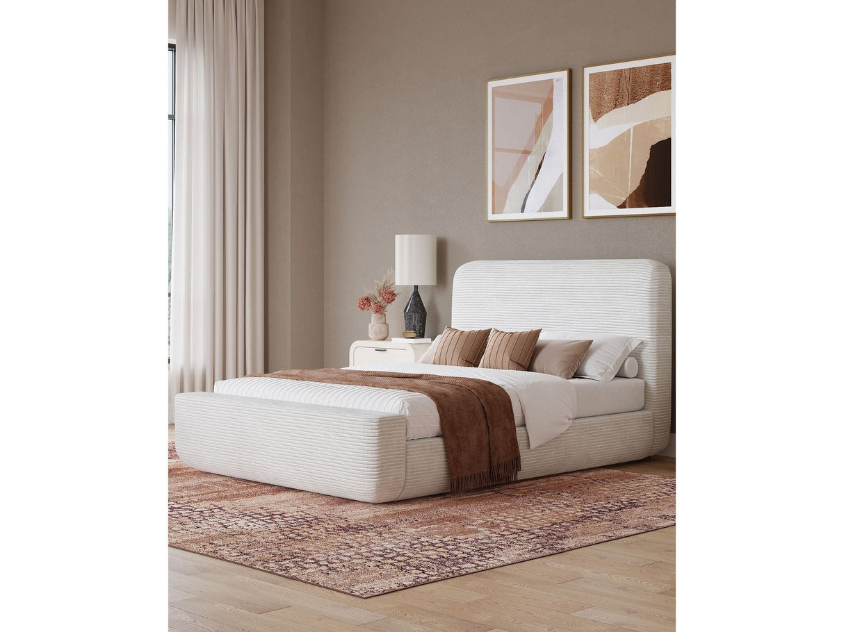 Wisteria Queen Upholstered Platform Bed in Frosty Corduroy by Modus Furniture at Eve Furniture