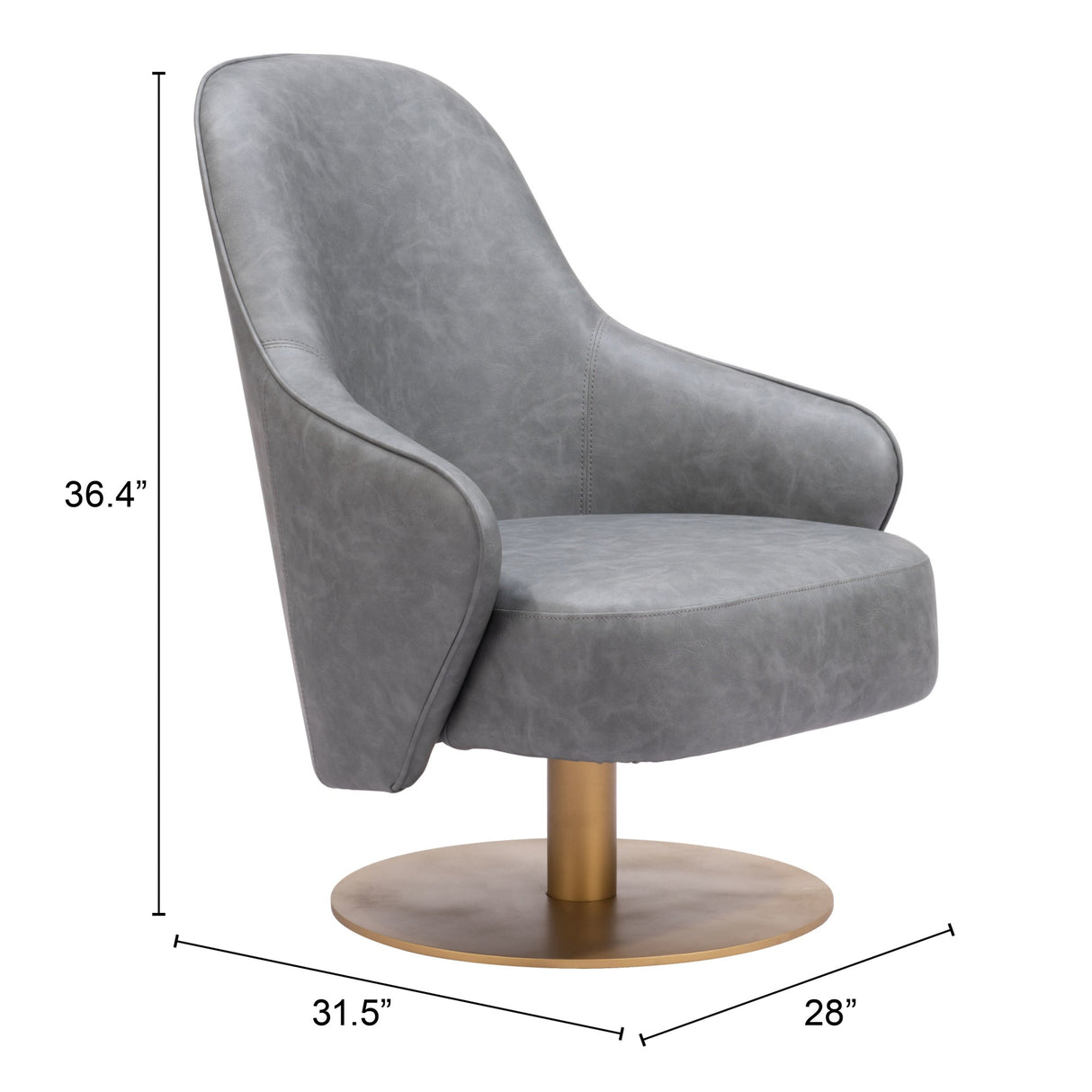 Withby Gray Accent Chair by Zuomod at Eve Furniture