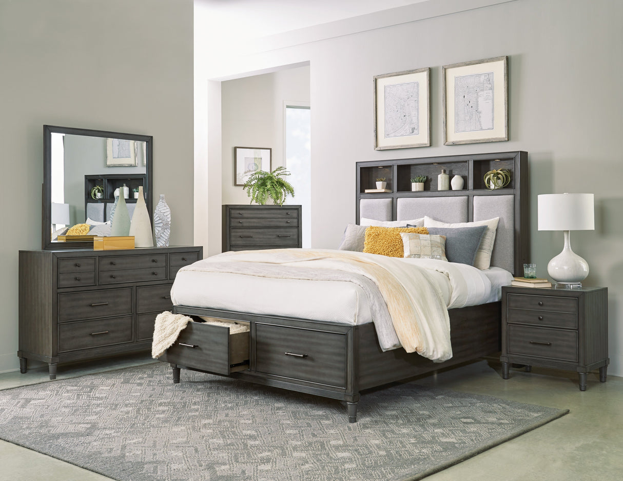 Wittenberry Gray King Storage Platform Bed by Homelegance at Eve Furniture