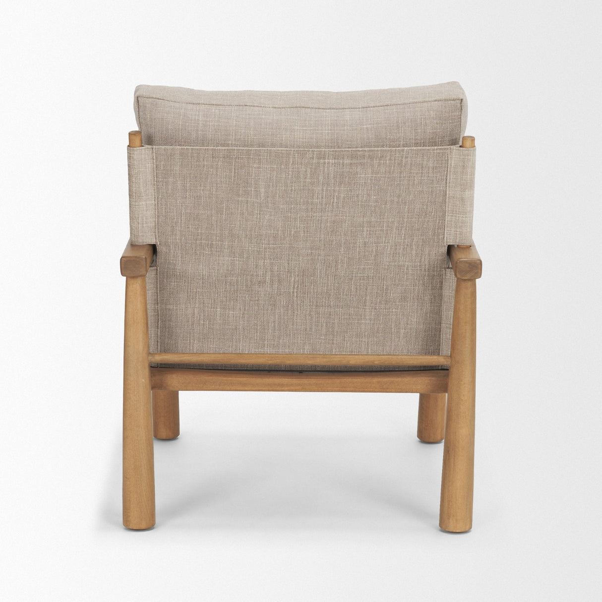 Witton Gray Fabric Beech Wood Slingback Backrest Accent Lounge Chair by Mercana at Eve Furniture