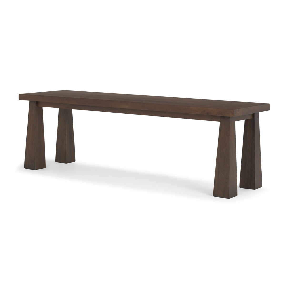 Wolcott Rectangular Dark Brown Solid Wood Bench by Mercana at Eve Furniture