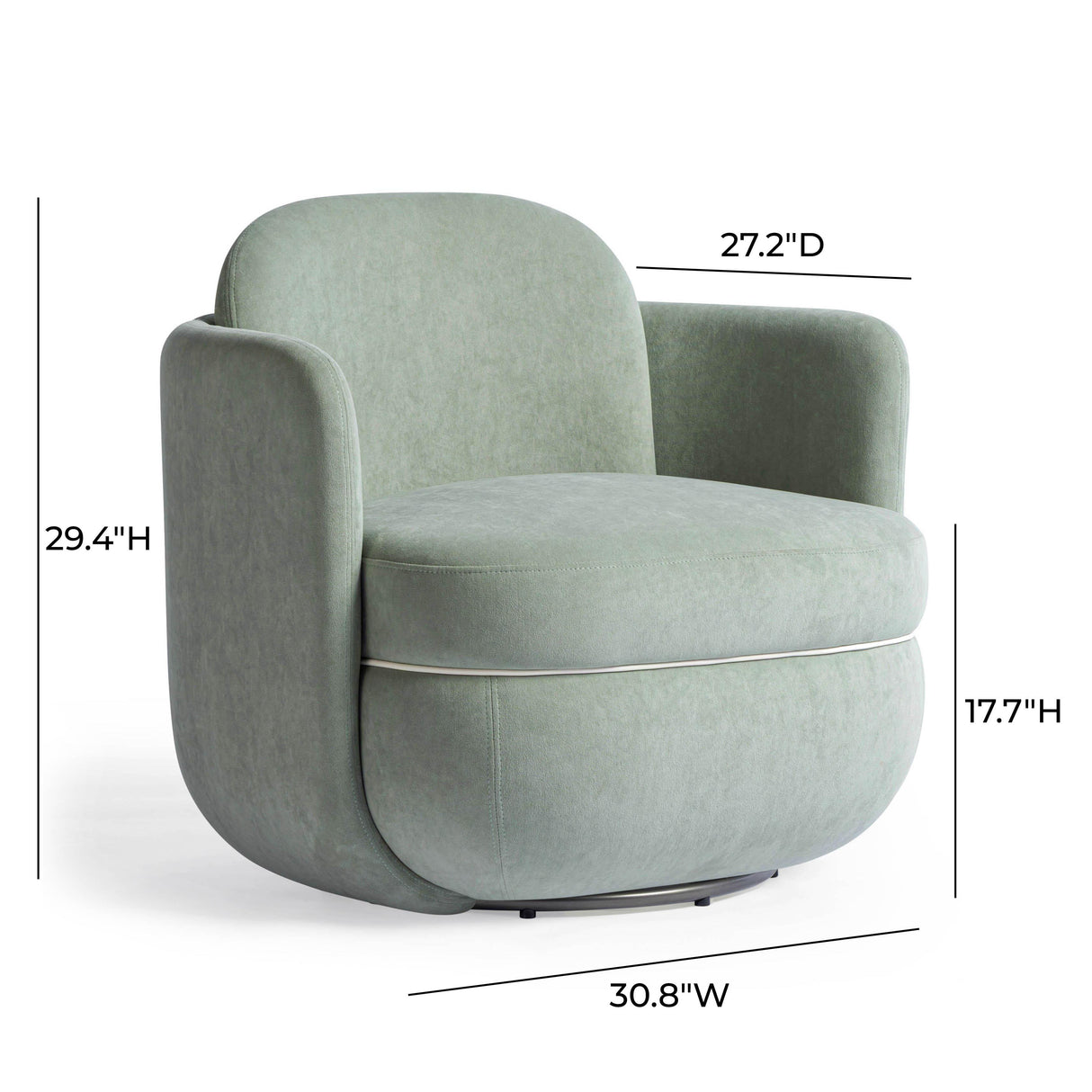 Wolfie Velvet Swivel Chair by TOV Furniture at Eve Furniture