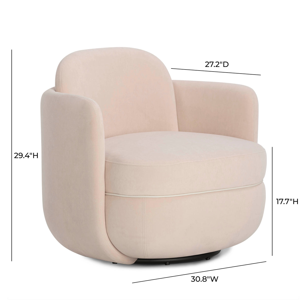 Wolfie Velvet Swivel Chair by TOV Furniture at Eve Furniture