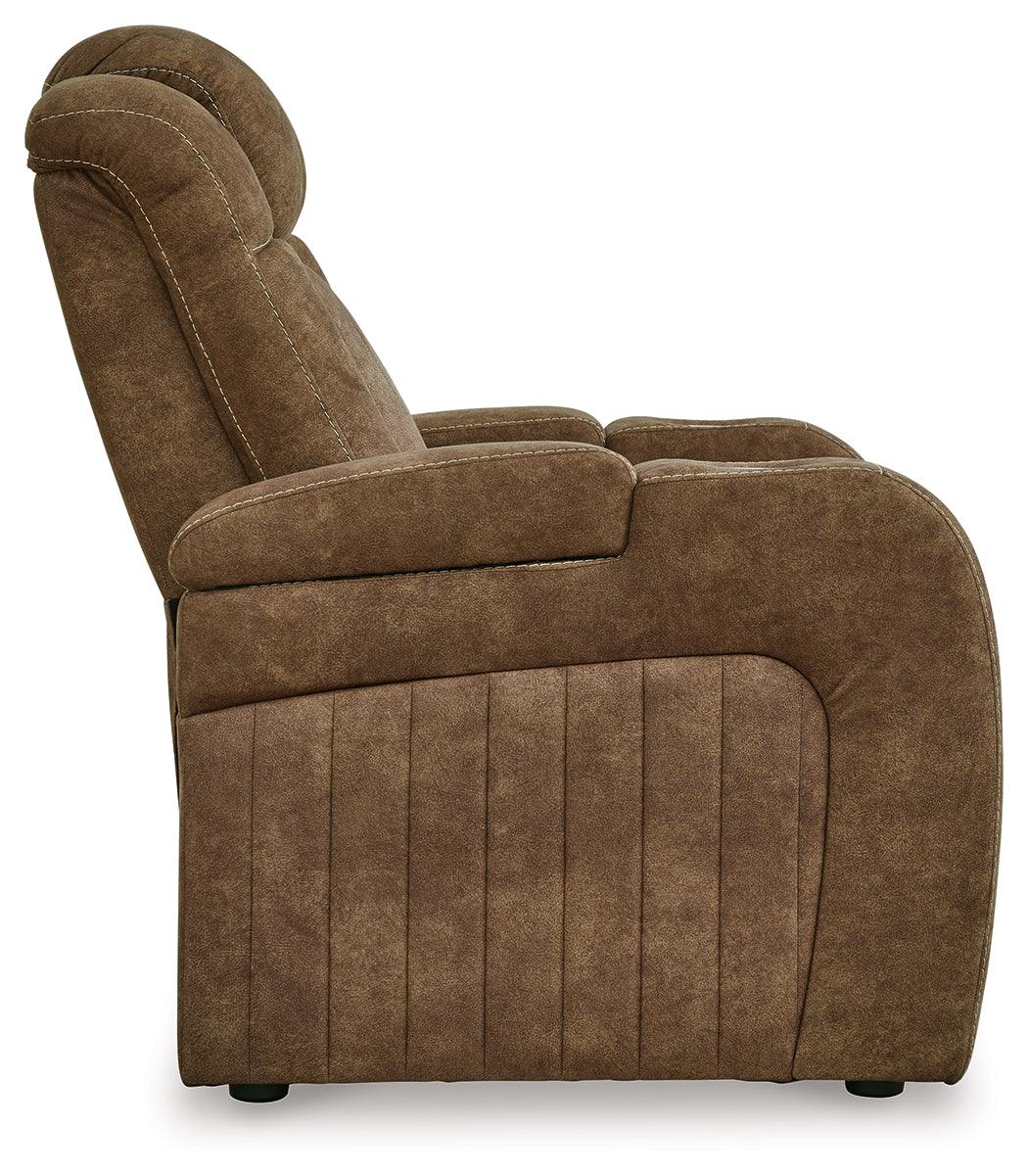 Wolfridge Brindle Power Recliner by Ashley at Eve Furniture