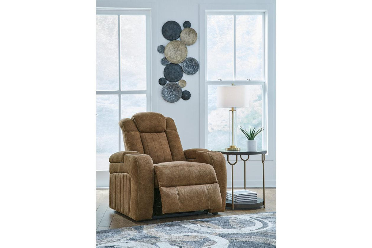 Wolfridge Brindle Power Reclining Sofa, Loveseat and Recliner by Ashley at Eve Furniture