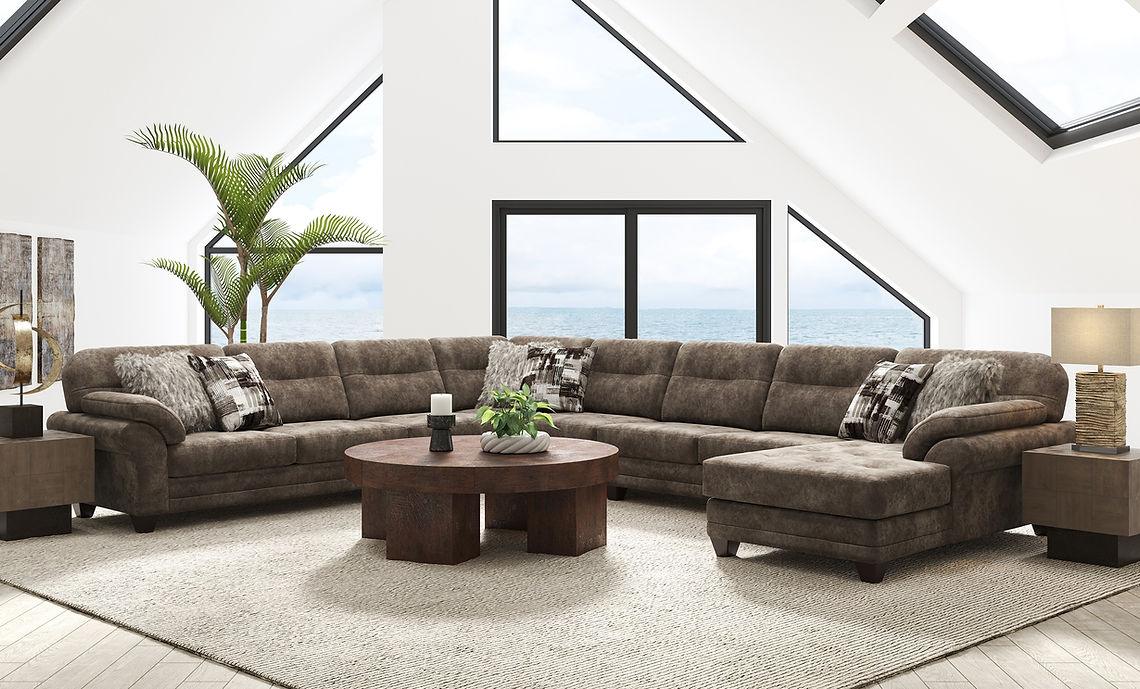 Wonderland Cola Brown 6-Piece RAF Sectional by New Era Innovations at Eve Furniture