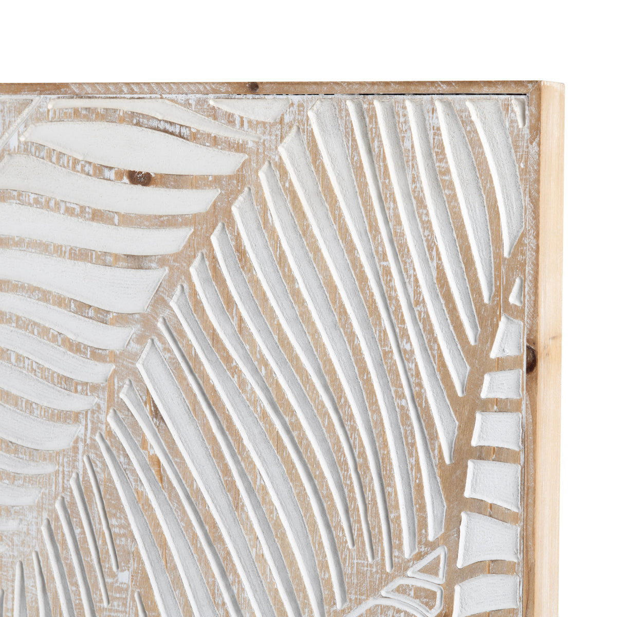 Wood Palms Natural/White Wall Art by Crestview at Eve Furniture