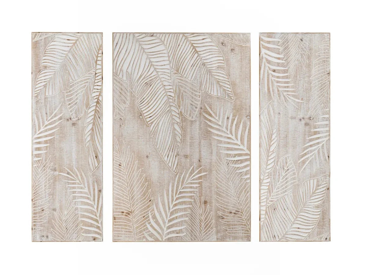 Wood Palms Natural/White Wall Art by Crestview at Eve Furniture