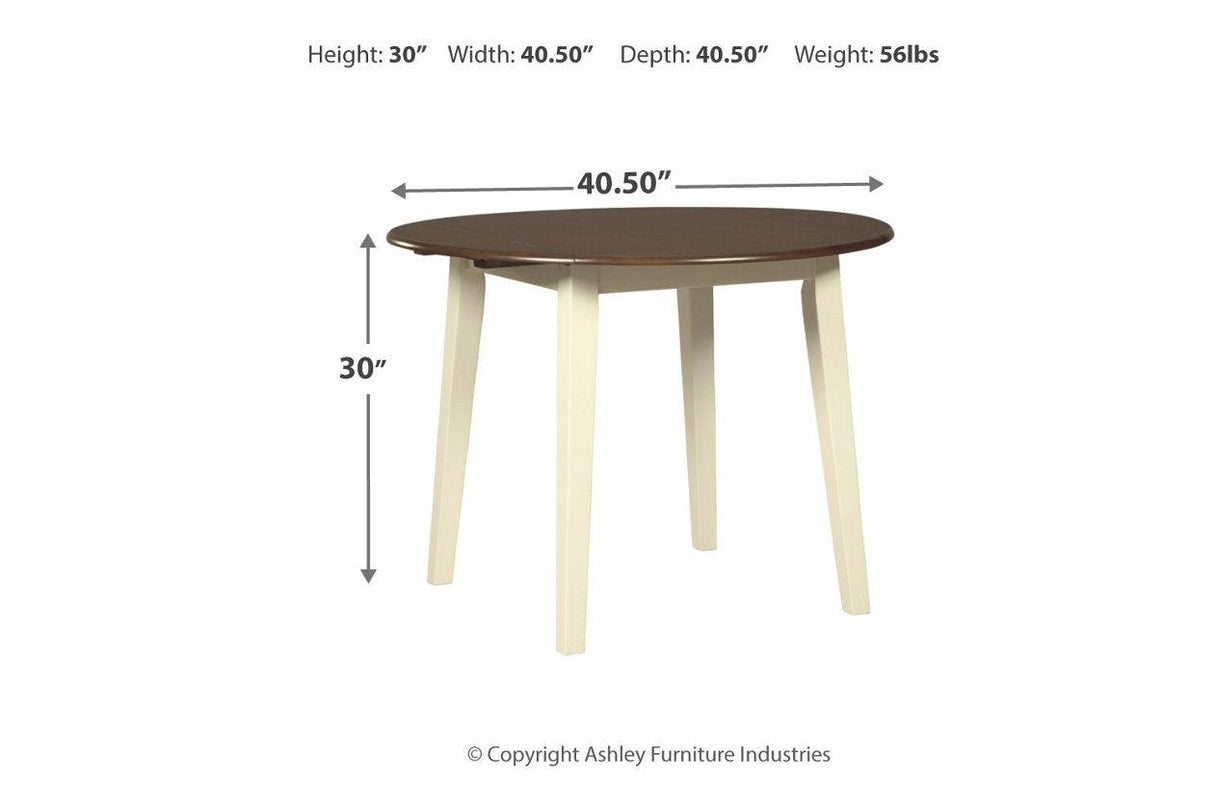 Woodanville Cream/Brown Dining Drop Leaf Table by Ashley at Eve Furniture