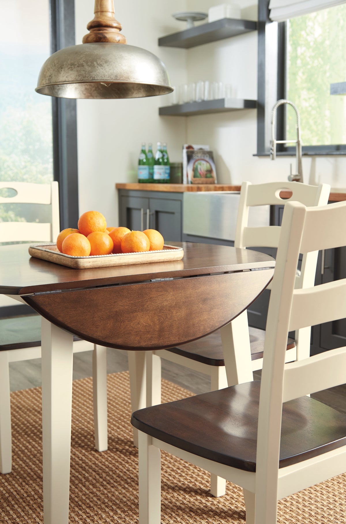 Woodanville Cream/Brown Dining Table with 4 Chairs by Ashley at Eve Furniture