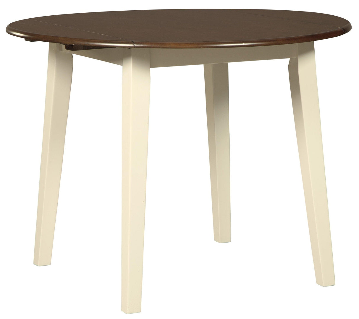 Woodanville White and Brown Round 5-Piece Drop Leaf Dining Room Set by Ashley at Eve Furniture