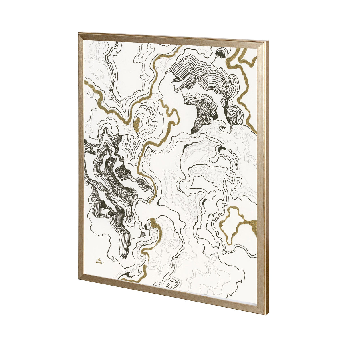 Wooden Wave II by Mercana Studio a Hand Embellished Textured Framed Art Print Matted under Glass by Mercana at Eve Furniture