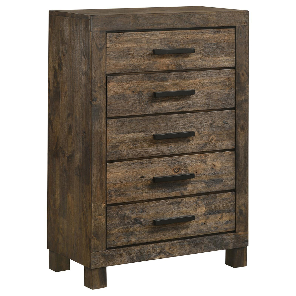 Woodmont Rustic Golden Brown 5-Drawer Chest by Coaster at Eve Furniture
