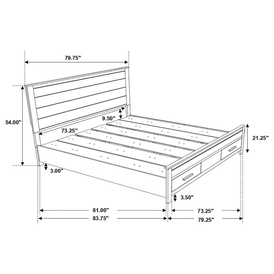 Woodmont Rustic Golden Brown 5-Piece Eastern King Platform Bedroom Set by Coaster at Eve Furniture