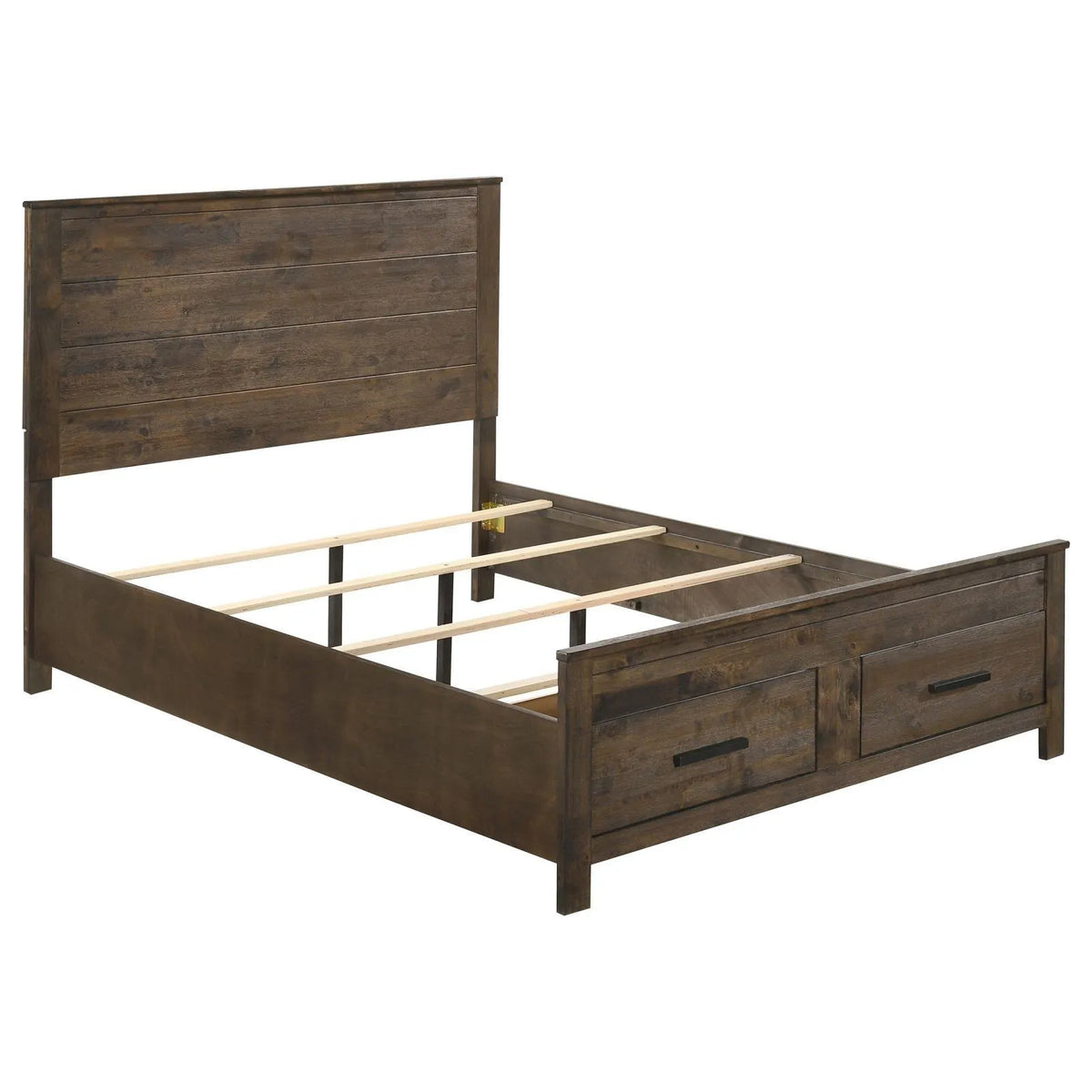 Woodmont Rustic Golden Brown Eastern King Storage Bed by Coaster at Eve Furniture