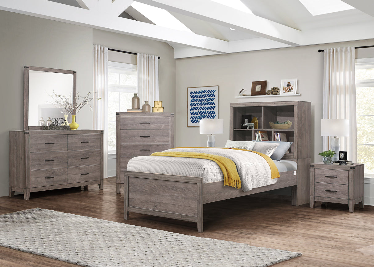 Woodrow Brownish Gray Twin Platform Bed by Homelegance at Eve Furniture