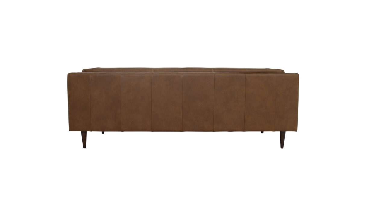 Woods Sofa Brown Leather by Moe's Home at Eve Furniture