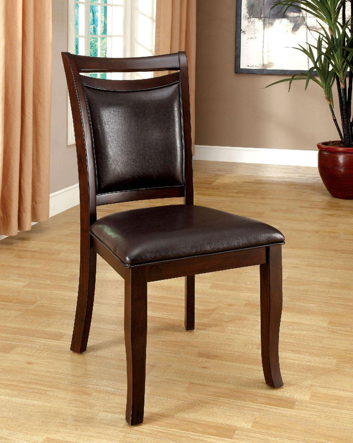 Woodside Dark Cherry/Espresso Side Chair, Set of 2 by Furniture of America at Eve Furniture